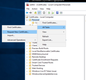 Create a certificate from the Windows CA – My introduction